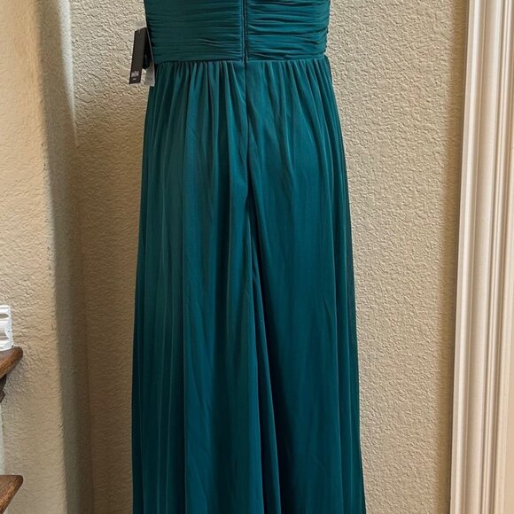 Marina Gown Hunter Green Strapless Ruched Sweetheart Neck Size 12 - Picture 7 of 9